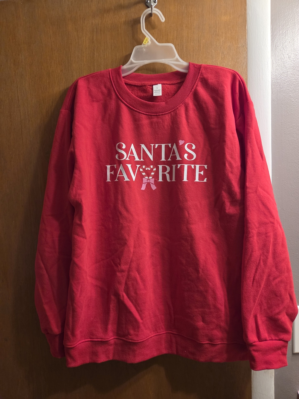 Santa's Favorite Red Crewneck Sweatshirt And Matching- Unbranded